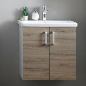 EVELIN 65 ORMARIĆ SA LAVABOOM VRATA HRAST/SIVA (OAK/GRAY) – KOLPA SAN